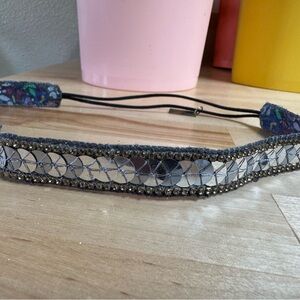 Deepa Gurnani Elegant Silver and Black Headband